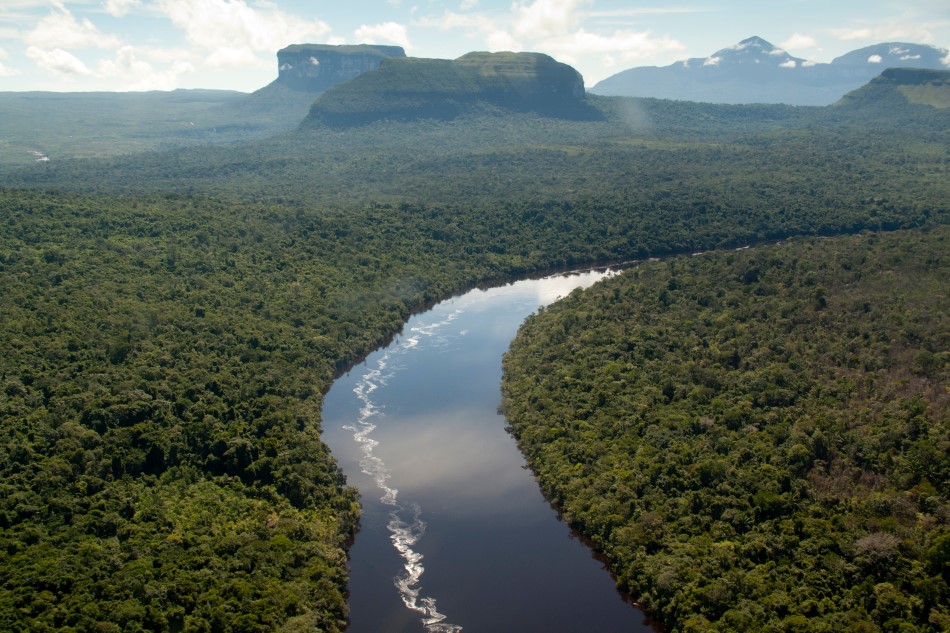 The Orinoco River flowing through Venezuela. 